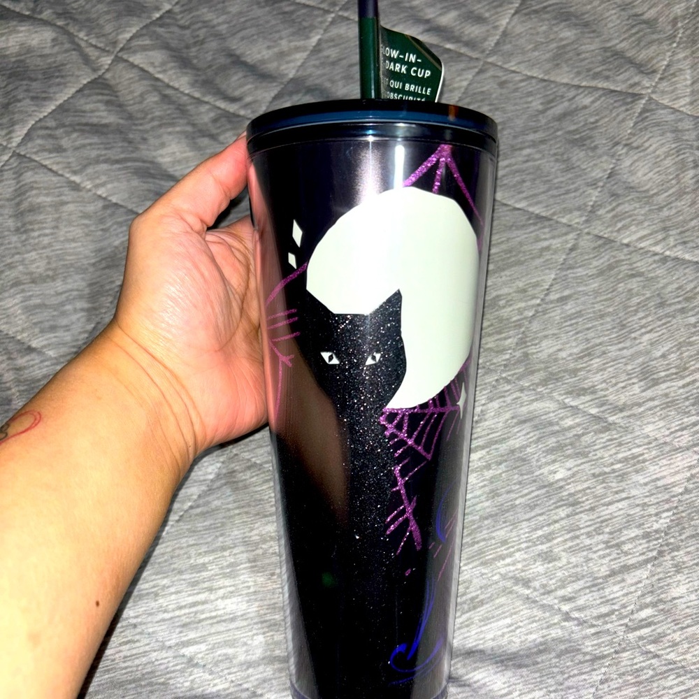 Starbucks Glow in the Dark Black Cat Tumbler